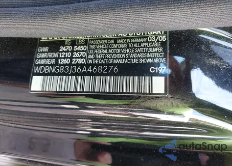 2006 Mercedes-Benz S 430 4Matic из США, поврежденный, VIN WDBNG83J36A468276